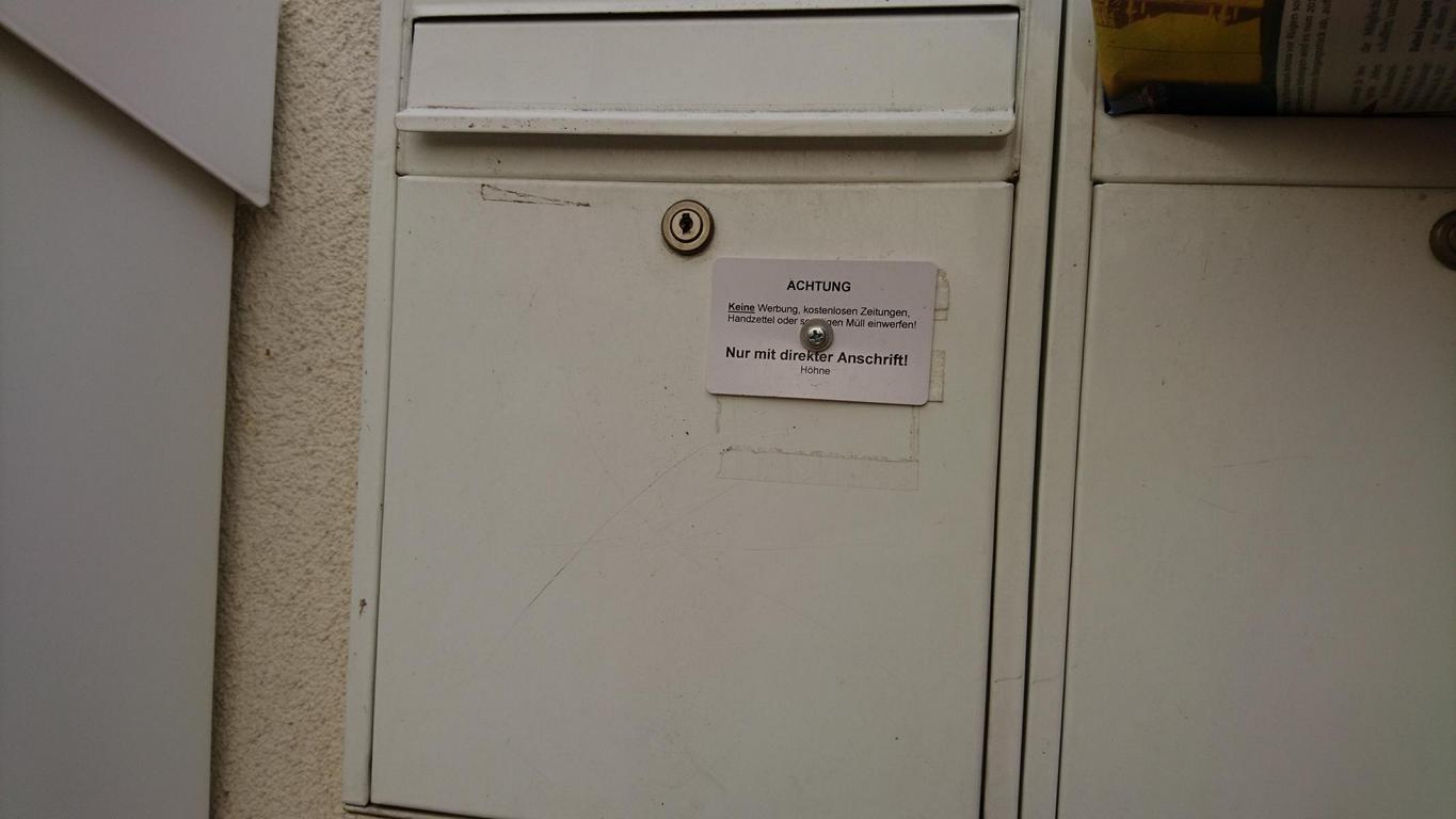 Briefkästen dürfen nicht beklebt werden