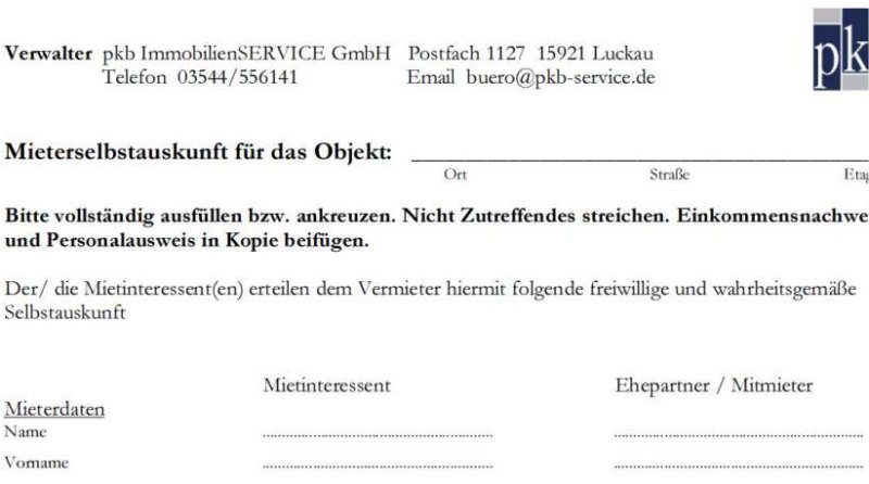 Korrekte Angaben in der Selbstauskunft